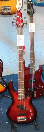 Aria Pro 2 Electric Bass Guitar Red Bass Guitar