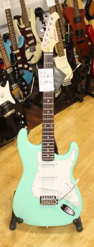 Aria STG Pro 2 Stratocaster Style Electric Guitar Surf Green Sarum Guitars Music Shop Salisbury 03