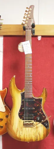 FGN Fujigen Expert Model Spalted Maple Stratocaster MIJ Type Electric Guitar Fitted Case Sarum Guitars