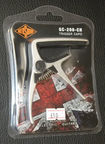 RotoSound Capo Trigger Capo Guitar Capo Silver Or Black Sarum Guitars & Drums Salisbury Wiltshire