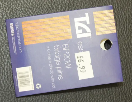 TGI Bridge Pins 6mm White Acoustic Guitar Bridge Pins Sarum Guitars & Drums 03